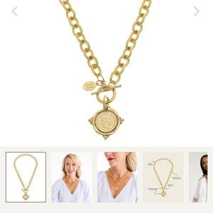 Susan Shaw  Coin Pendant Toggle Necklace